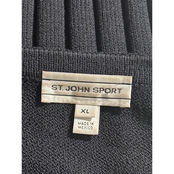St. John Sport Jacket Skirt Outfit Set Women's XL Black Knit Wool Blend Casual - Picture 5 of 15